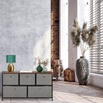 Comoda cu 5 sertare gri, blat MDF maro, 54,5 x 100 x 30 cm - imagine 5