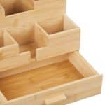Organizator de birou, 6 compartimente, din bambus, 18 x 26 x 17 cm - imagine 6