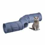 Tunel pliabil pentru pisici, forma de S cu 4 iesiri, gri, 25 x 131,5 x 35 cm