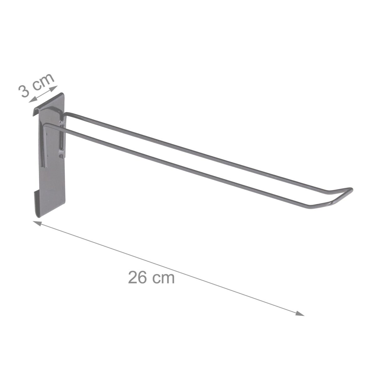 Panou perforat pentru expunere, cu 20 carlige, gri, 215 x 65,5 x 44,5 cm - imagine 6