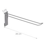 Panou perforat pentru expunere, cu 20 carlige, gri, 215 x 65,5 x 44,5 cm - imagine 6