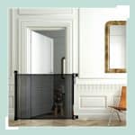 Poarta de siguranta pentru copii sau animale de casa,  86 x 156 x 8,5 cm, negru - imagine 2
