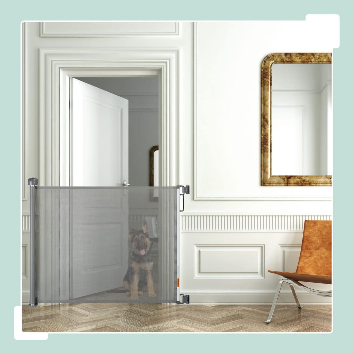 Poarta de siguranta pentru copii sau animale de casa, 86,5 x 191,5 x 8,5 cm, gri - imagine 6