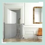 Poarta de siguranta pentru copii sau animale de casa, 86,5 x 191,5 x 8,5 cm, gri - imagine 6