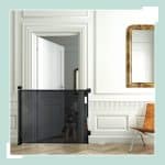 Poarta de siguranta pentru copii sau animale de casa, 85,5 x 145,5 x 9 cm, negru - imagine 3