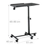 Masa laptop, reglabila, cu roti, bambus, 61 x 40 cm, inaltime 65-85 cm - imagine 4