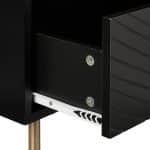 Set 2 noptiere cu 2 sertare, design modern, negru, picioare din otel, 52 x 45 x 40 cm - imagine 2