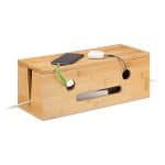 Masca tripla/prelungitor, pentru birou, din bambus, 15,5 x 42 x 16 cm