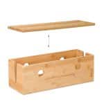 Masca tripla/prelungitor, pentru birou, din bambus, 15,5 x 42 x 16 cm - imagine 6