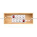Masca tripla/prelungitor, pentru birou, din bambus, 15,5 x 42 x 16 cm - imagine 7