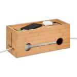 Masca tripla/prelungitor, pentru birou, din bambus, 14 x 34,5 x 14 cm