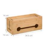 Masca tripla/prelungitor, pentru birou, din bambus, 14 x 34,5 x 14 cm - imagine 4