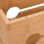 Masca tripla/prelungitor, pentru birou, din bambus, 14 x 34,5 x 14 cm - imagine 7