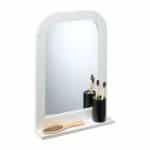 Oglinda alba de baie cu raft, MDF, 54 x 38 x 8,5 cm