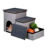 Trepte  scara cu  culcus pentru animale, 41,5 x 72 x 33 cm, Relaxdays