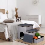 Trepte  scara cu  culcus pentru animale, 41,5 x 72 x 33 cm, Relaxdays - imagine 2