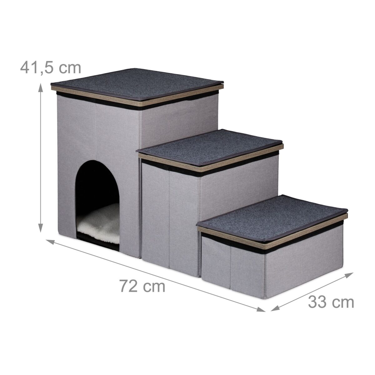 Trepte  scara cu  culcus pentru animale, 41,5 x 72 x 33 cm, Relaxdays - imagine 4