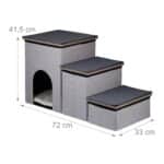 Trepte  scara cu  culcus pentru animale, 41,5 x 72 x 33 cm, Relaxdays - imagine 4