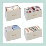 Comoda cu 5 sertare, alb/bej, blat MDF, cadru otel, 76 x 100 x 31 cm - imagine 5