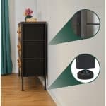 Comoda cu 6 sertare, design rustic, MDF, maro, 83 x 100 x 32 cm - imagine 2