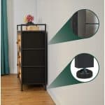 Comoda cu 5 sertare, design vintage, maro, blat MDF, cadru otel, 77 x 85 x 31,5 cm - imagine 2