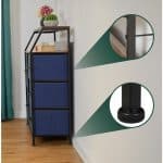 Comoda cu 5 rafturi albastre, design vintage, raft deschis, MDF/otel, - imagine 2