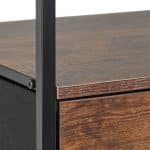 Noptiere vintage inalte, set 2, 2 sertare, raft, MDF, 70 x 45 x 42,5 cm - imagine 4