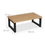 Suport laptop sau PC, MDF, structura metalica, 15 x 40 x 23 cm, bej, Relaxdays - imagine 4