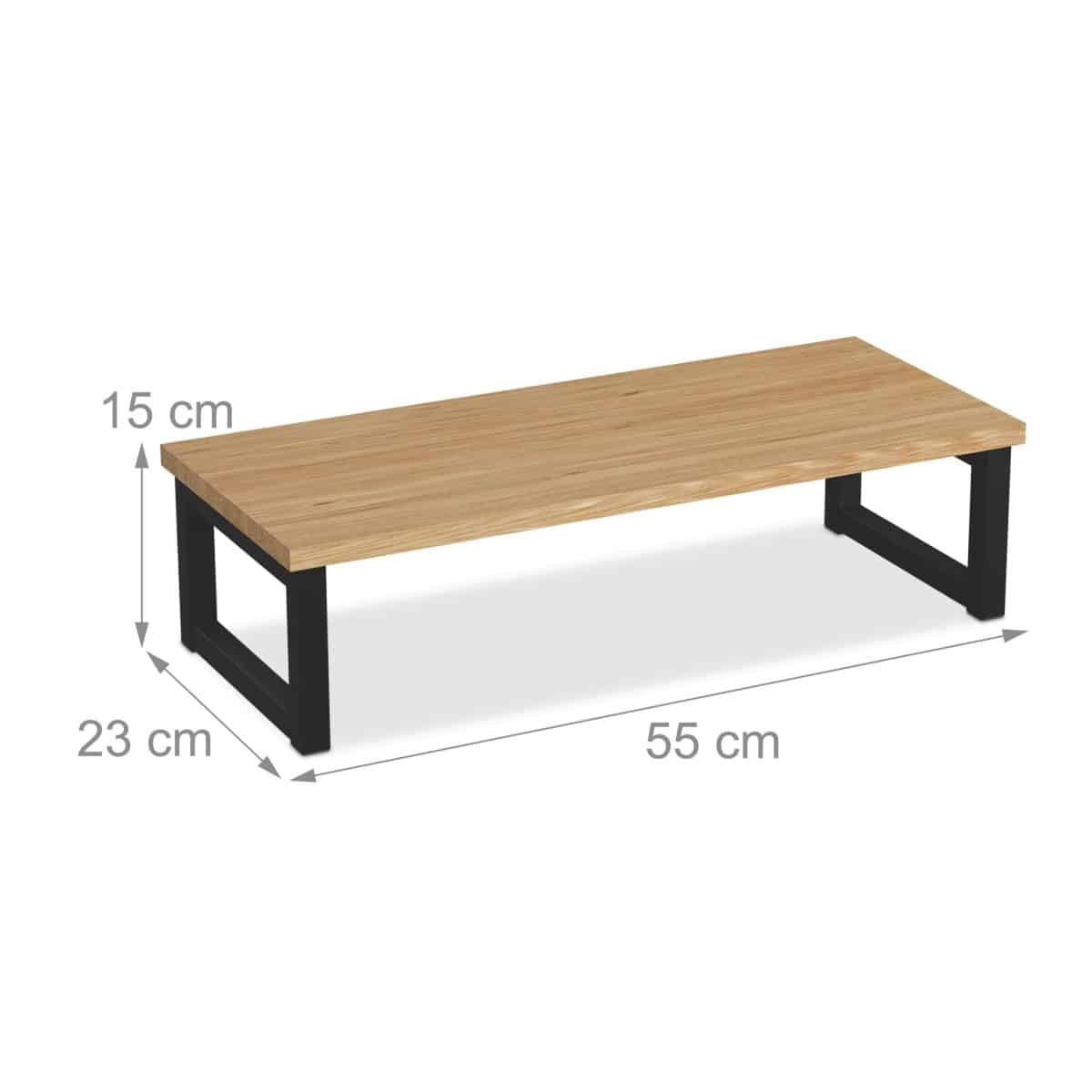 Suport laptop sau PC, MDF, structura metalica, bej, 15 x 55 x 23 cm, Relaxdays - imagine 4