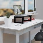 Suport laptop sau PC, MDF, structura metalica, 15 x 40 x 23 cm, Relaxdays - imagine 3
