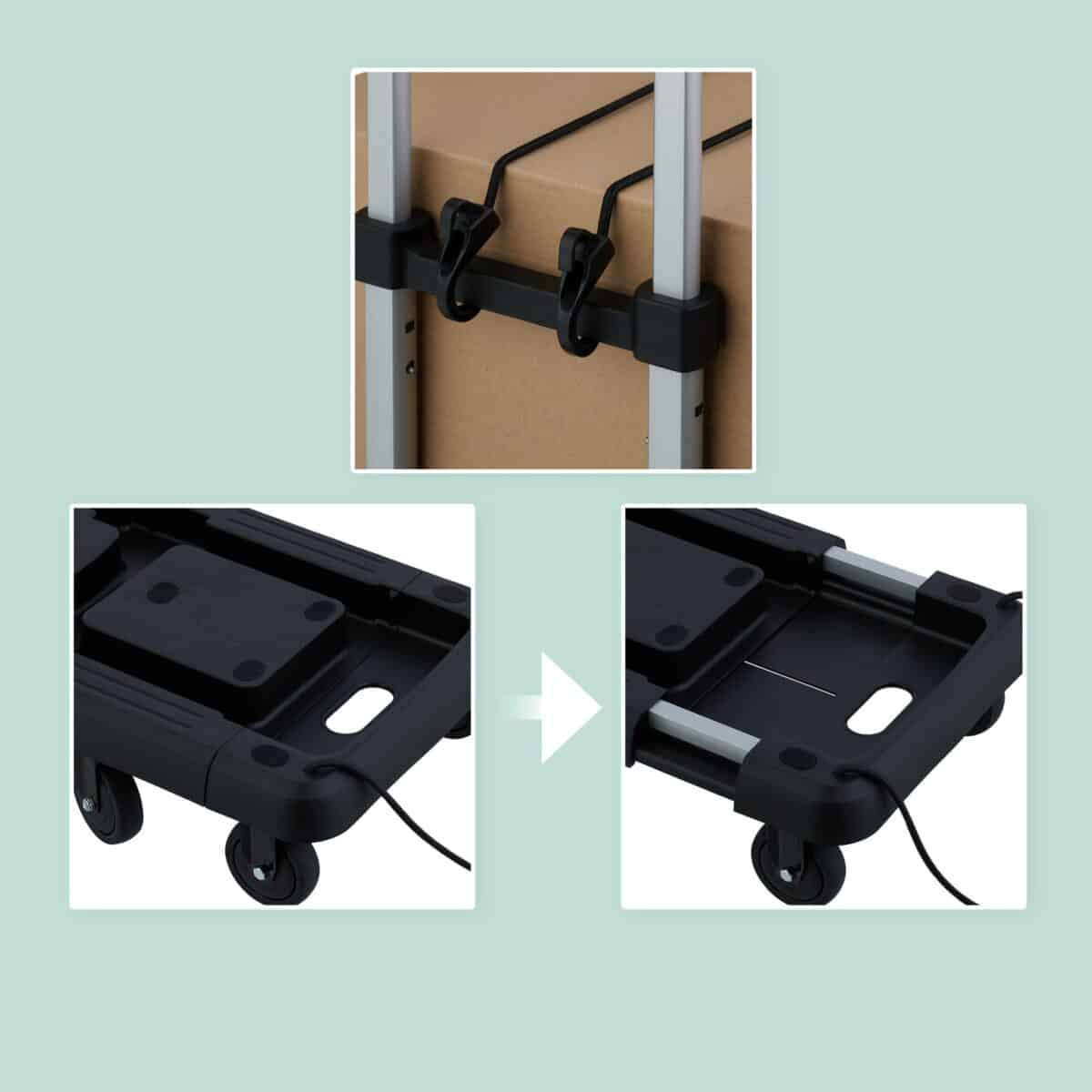 Carucior marfa, manerului telescopic, capacitate de incarcare 100 kg, Relaxdays - imagine 6