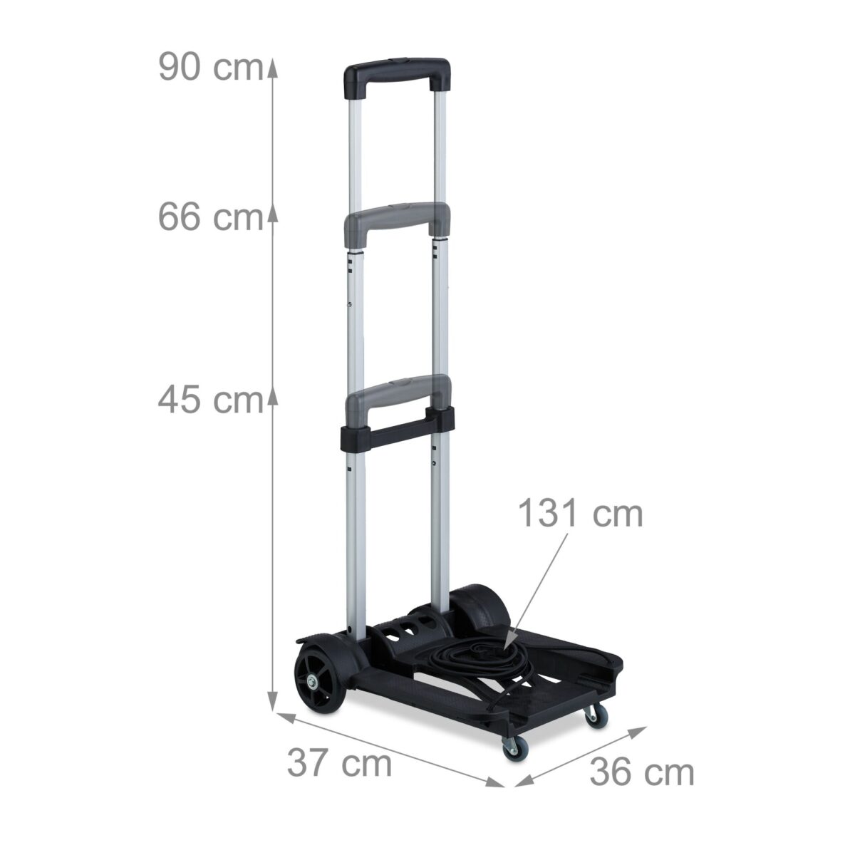 Carucior marfa, manerului telescopic, capacitate de incarcare 25 kg, Relaxdays - imagine 4