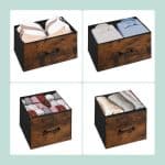 Comoda cu 7 sertare, design vintage, blat MDF, cadru otel, 85 x 100 x 30,5 cm - imagine 5