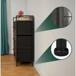 Comoda cu 7 sertare, design vintage, blat MDF, cadru otel, 85 x 100 x 30,5 cm - imagine 2
