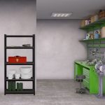 Raft industrial cu 5 niveluri, negru, placi MDF, cadru otel, 180 x 90 x 40 cm - imagine 8