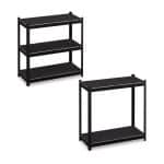 Raft industrial cu 5 niveluri, negru, placi MDF, cadru otel, 180 x 90 x 40 cm - imagine 6
