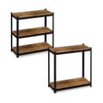 Raft industrial cu 5 niveluri, negru/maro, placi MDF, cadru otel, 180 x 90 x 40 cm - imagine 6