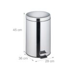 Cos de gunoi, 20 L, cu pedala, otel inoxidabil, argintiu - imagine 5