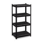 Raft industrial cu 4 niveluri, negru, placi MDF, cadru otel, 120 x 60 x 40 cm, Relaxdays