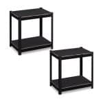 Raft industrial cu 4 niveluri, negru, placi MDF, cadru otel, 120 x 60 x 40 cm, Relaxdays - imagine 5