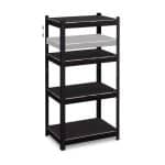 Raft industrial cu 4 niveluri, negru, placi MDF, cadru otel, 120 x 60 x 40 cm, Relaxdays - imagine 4