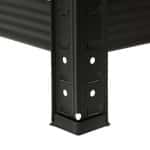 Raft industrial cu 4 niveluri, negru, placi MDF, cadru otel, 120 x 60 x 40 cm, Relaxdays - imagine 2