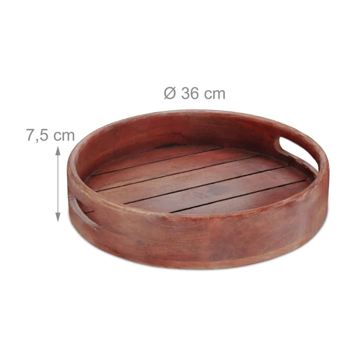 Tava servire, din lemn, cu manere, maro, 7,5 x 36 cm - imagine 4