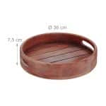 Tava servire, din lemn, cu manere, maro, 7,5 x 36 cm - imagine 4