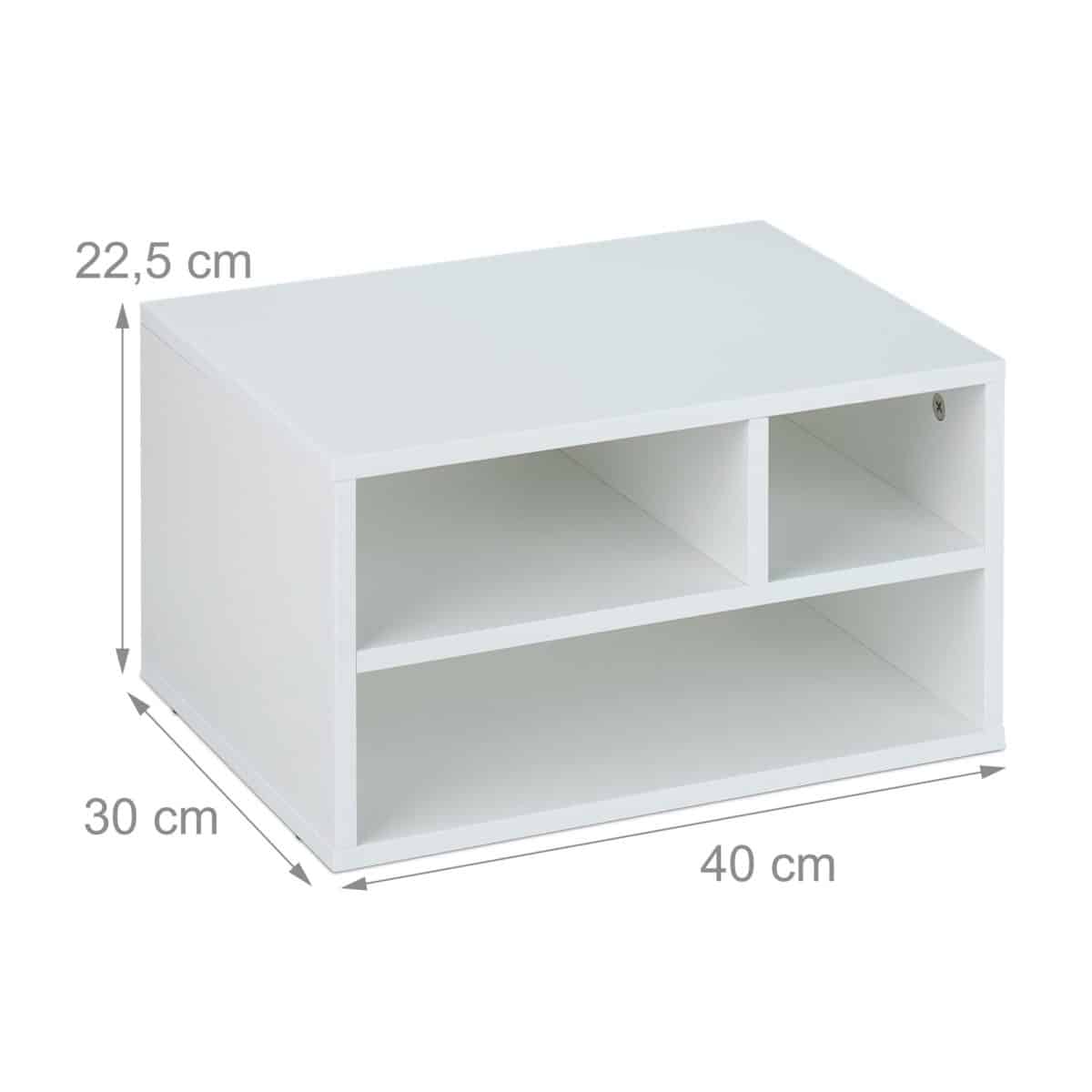 Mini raft, de birou, din bambus, 3 rarturi, alb, 22,5 x 47 x 40 cm - imagine 4