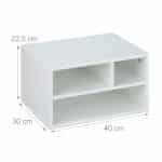 Mini raft, de birou, din bambus, 3 rarturi, alb, 22,5 x 47 x 40 cm - imagine 4