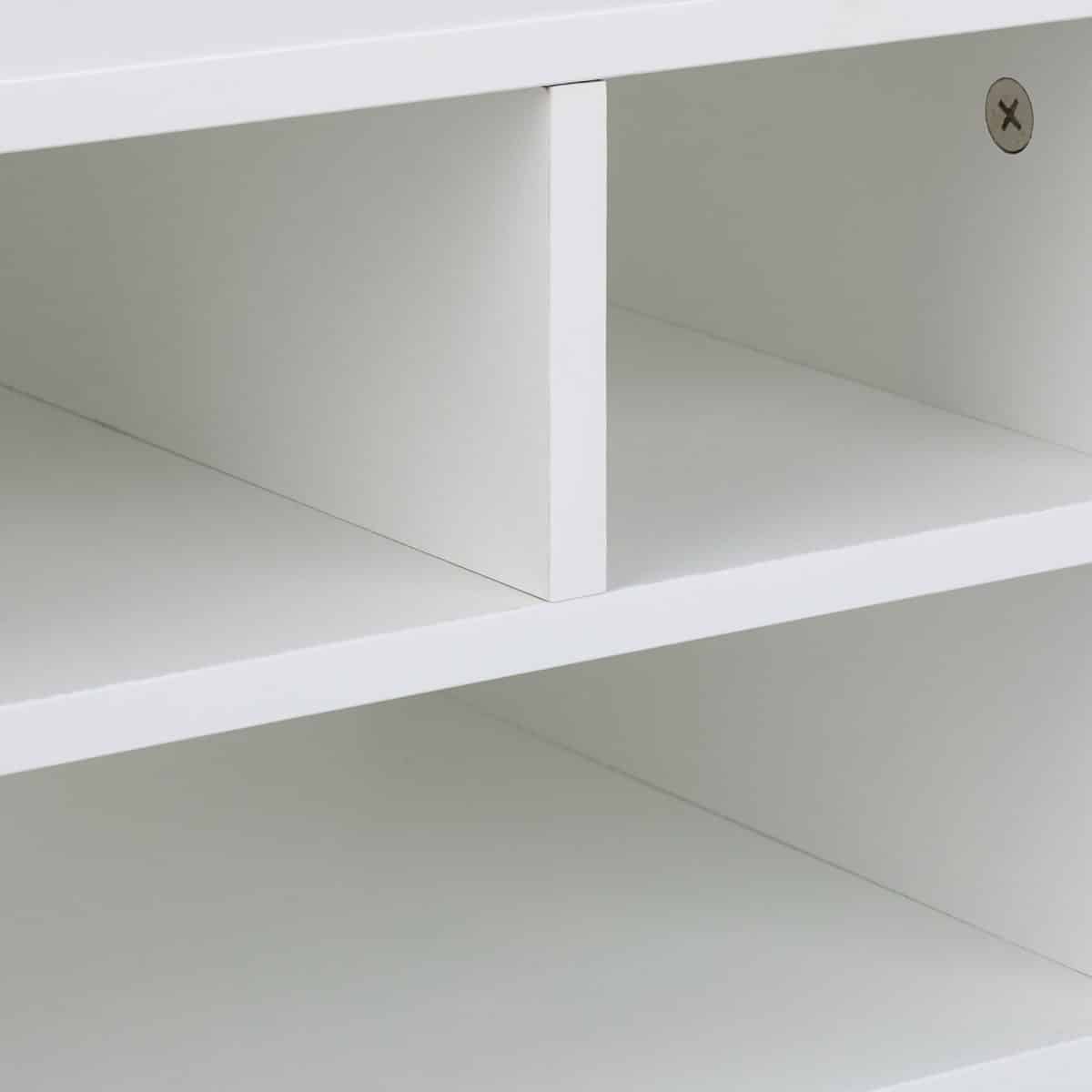 Mini raft, de birou, din bambus, 3 rarturi, alb, 22,5 x 47 x 40 cm - imagine 6