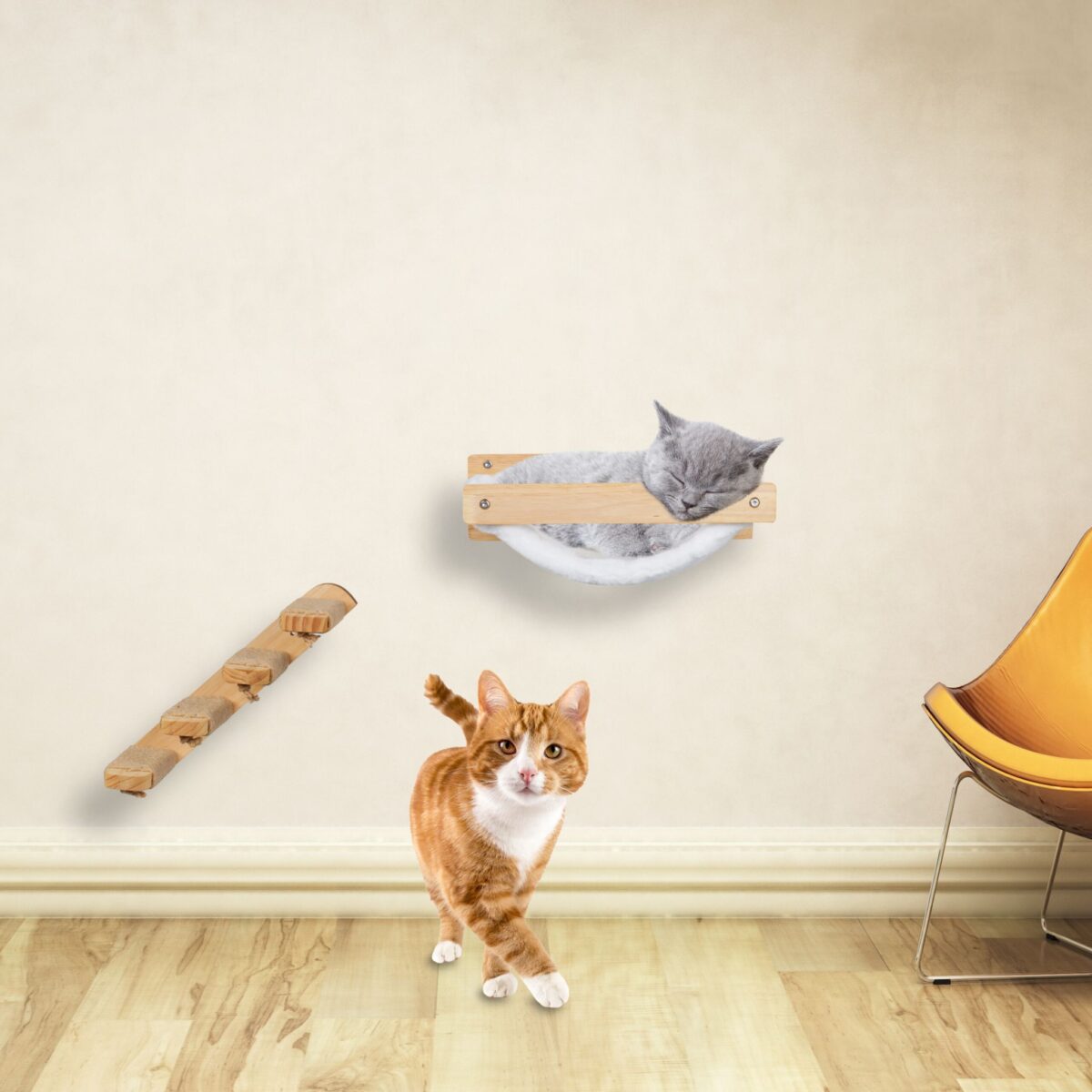 Hamac de perete pentru pisici,loc de dormit,pat feline, Relaxdays - imagine 4