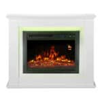 Semineu electric decorativ cu LED multicolor, 2000W, telecomanda, cadru lemn MDF alb, reglare temperatură 15-30°C, Artlife, 100x28x82 cm - imagine 7