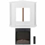 Semineu electric de colt DeLuxe Artlife, alb, LED 13 culori, telecomanda, afisaj LCD, incalzire 15-30 °C, 5 niveluri luminozitate, lemn MDF - imagine 6